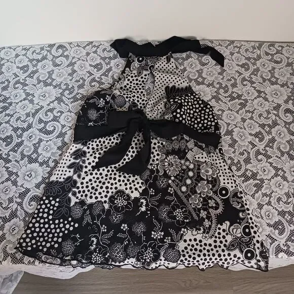 Vintage Floral Print Halterneck Sleeveless Blouse - Picture 7 of 13